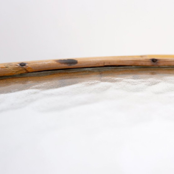 Image 1 of Table d'appoint Mid-Century en bambou, métal et verre - Pays-Bas, années 1960