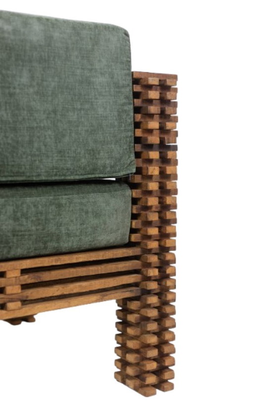 Image 1 of Divano a 3 posti o seduta a parete, modello 'Kapla'. 1960s.