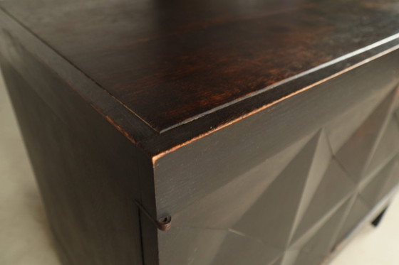 Jean Batenburg für MI Brutalistischer Getränkeschrank aus Ebonisiertem Eichenholz, Belgien, 1960er – Wood (photo 11 of 16)