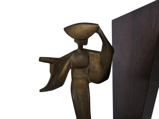 Image 1 of Vintage - Brutalist - Japanese bookends - Geishas - gilded - 2nd half of the 20th century