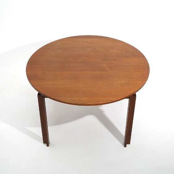 Image 1 of Uitschuifbare ronde tafel van Inge Klingeberg voor France e Son, jaren 60.