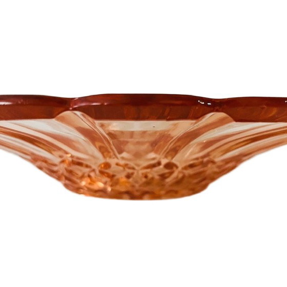 Image 1 of Frutero Art Déco, cuenco de vidrio rosa Rosaline, década de 1930