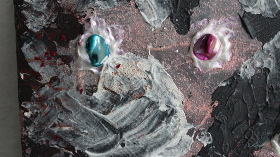 Image 1 of Trésors de la Terre, technique mixte sur panneau de contreplaqué et cadre en bois massif