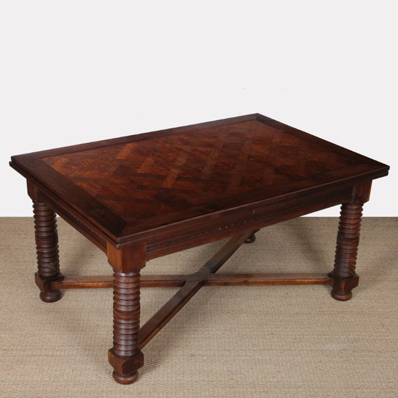 Image 1 of Extendable dining table, French work from the 1940s
