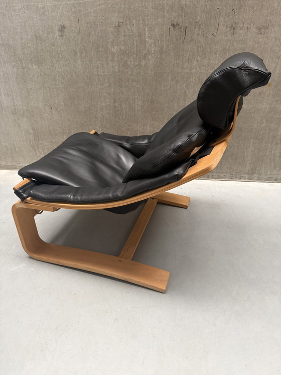 2x Swedish Kroken Armchair Åke Fribyter Nelo Möbel 1970s – Wood, Leather (photo 8 of 10)