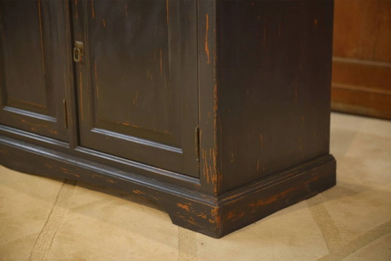 Schieferfarbenes Sideboard 1960er Jahre – Aufbewahrungsschrank, Holz, Vintage (photo 6 of 12)
