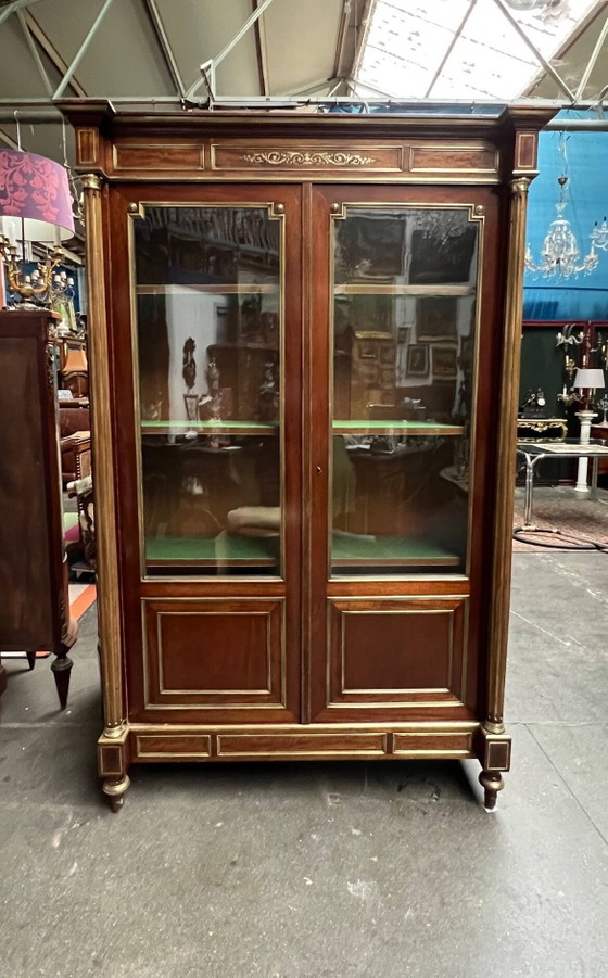 Biblioteca dell'epoca di Napoleone III. Intarsi in ottone, mogano, decorazioni in ottone. – Librerie, Brass (photo 12 of 12)
