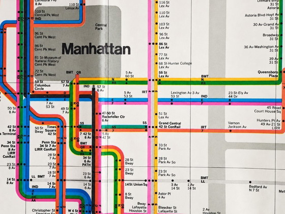 Original 1978 New York Subway Map by Massimo Vignelli, MTA Subway Guide Vintage, Rare Italian Graphic Design (photo 6 of 10)