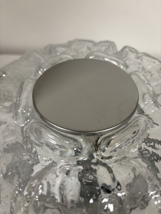 Image 1 of Vintage ice glass ceiling lamp by Glashütte Limburg, designed by Helena Tynell in the 1960s or 70s