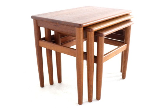 Set of 3 Danish Nesting Tables Side Tables Solid Teak Vintage Restored – Wood (photo 18 of 19)