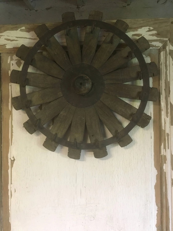 Sleutelhangerwiel of ander in hout en metaal – Kapstokken, Wood, Metal, Vintage (photo 7 of 10)