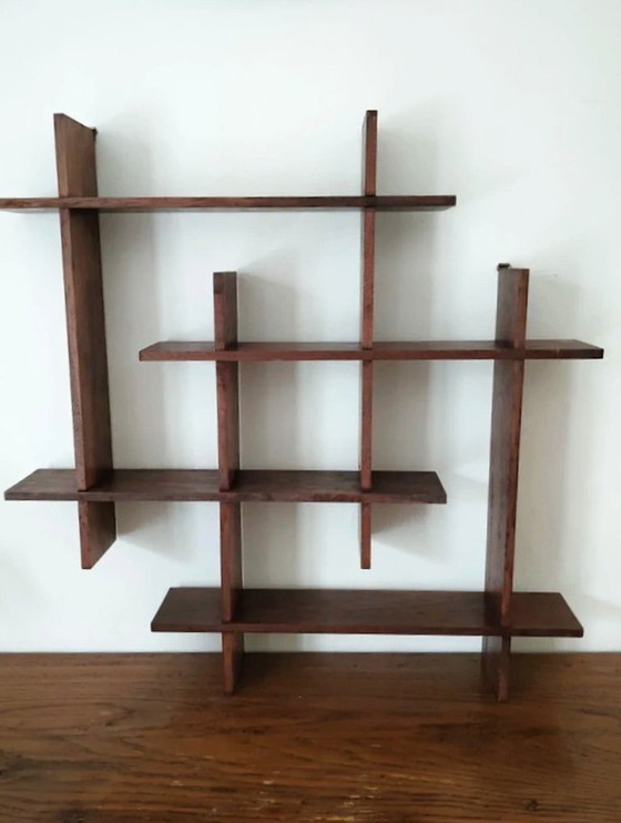 Image 1 of Étagère murale modulaire en teck de style scandinave moderne du milieu du siècle « Gaybox », années 1960 - 50 cm x 50 cm