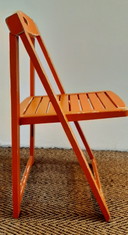 Vintage Ikea folding chairs World Cup Orange, Aldo Jacober style 1970s