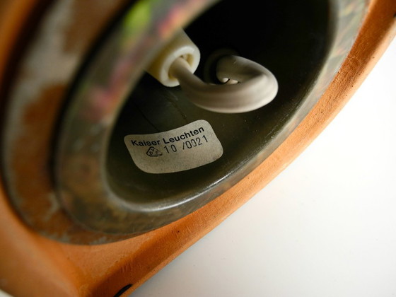 Image 1 of Unique 1960s ceramic table lamp in red and black by Kaiser Leuchten