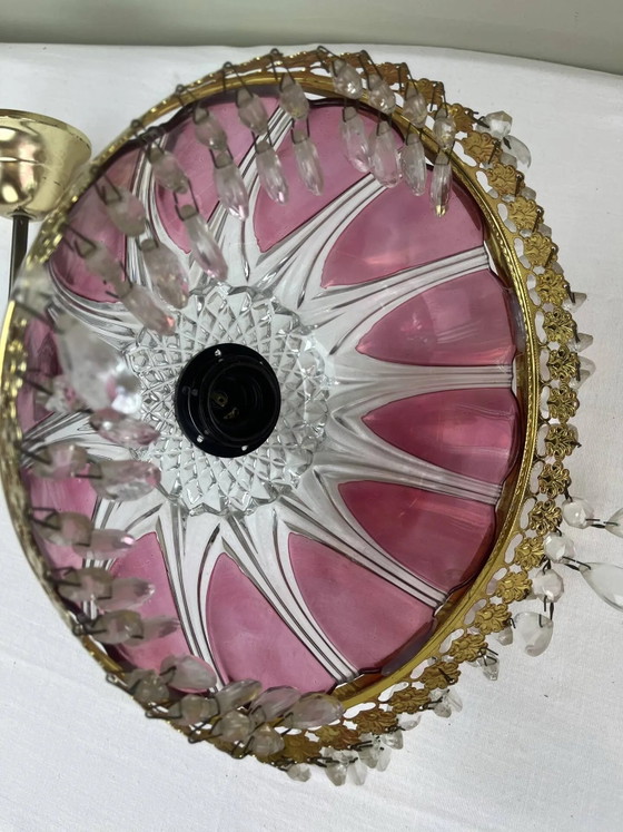 Suspension en verre taillé avec pampilles – Crystal, Glass, Art Deco (photo 9 of 10)