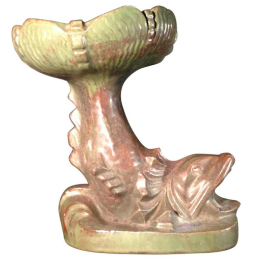 Art Deco Fish Fruit Dish in Bouffioulx Sandstone by Roger Guérin, 1925