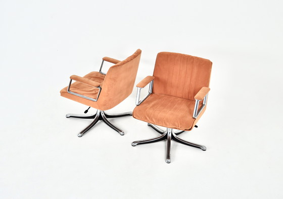 Image 1 of P126 bureaustoelen van Osvaldo Borsani voor Tecno, 1970S, set van 2