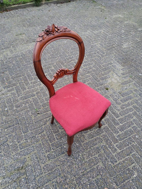 Image 1 of Chaise victorienne ancienne en acajou