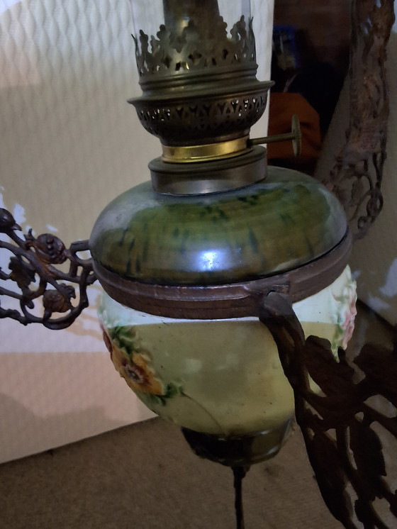 Image 1 of Antieke Boheemse olielamp 