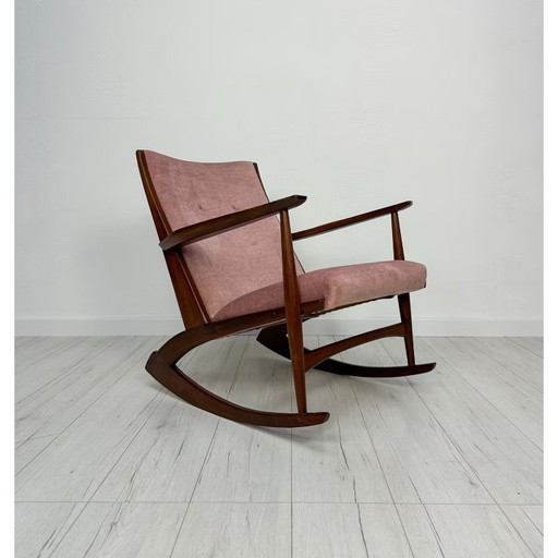 Fauteuil à bascule Vintage Mid Century par Georg Jensen pour Tønder Møbelværk 50s