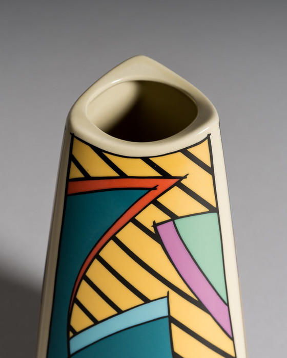 Image 1 of Dorothy Hafner for Rosenthal, “Flash” Vase Duo with Matching Candleholder Pair, Germany, 1980s