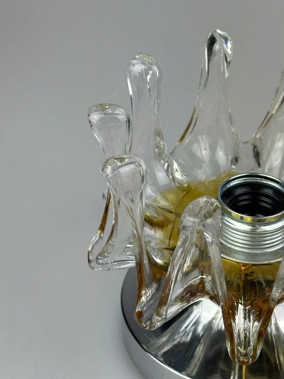 Image 1 of Lámpara de pared de los años 60 y 70, aplique de pared de metal y cristal de Murano, diseño de la era espacial