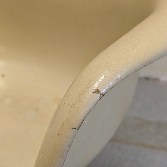 Silla de oficina Herman Miller con carcasa de fibra de vidrio, Sillas de oficina, Metal, Crema, Vintage (foto 9 de 10)