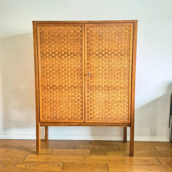 Mobile a parete Mid-Century, Palissandro di Rio, ante intrecciate, Möbelwerkstätten Leo Bub – Credenze alte (photo 2 of 11)