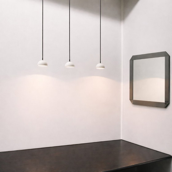 Image 1 of Set of Three “Alesia” White Pendant Lights – Carlo Forcolini for Artemide, 1980s