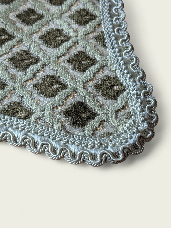 Image 1 of Vintage placemat in green and beige | 25 x 25 cm | Very good condition