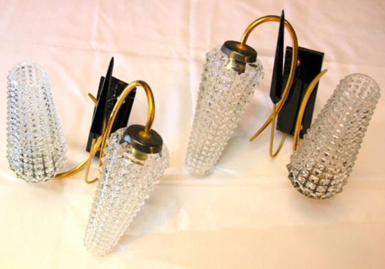 Image 1 of Coppia di applique da parete in ottone, Maison Arlus, Francia, circa 1950