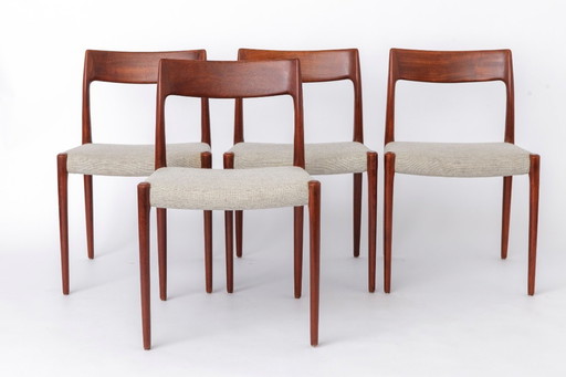 Set of 4 Niels Otto Møller Model 77 Chairs, Danish Mid Century Teak Dining Chairs 1959 Design, Vintage Set