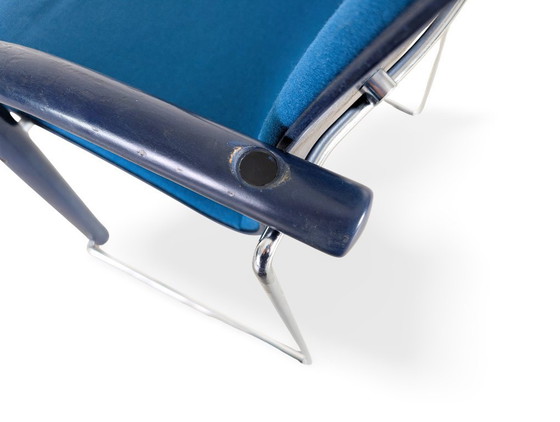 Image 1 of Original 4-piece Thonet S320 stacking chair set, Böhme Schneider, blue