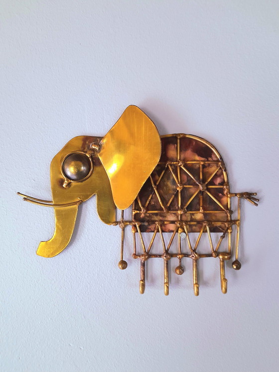 Image 1 of Escultura de elefante en latón y cobre Jarc 1970