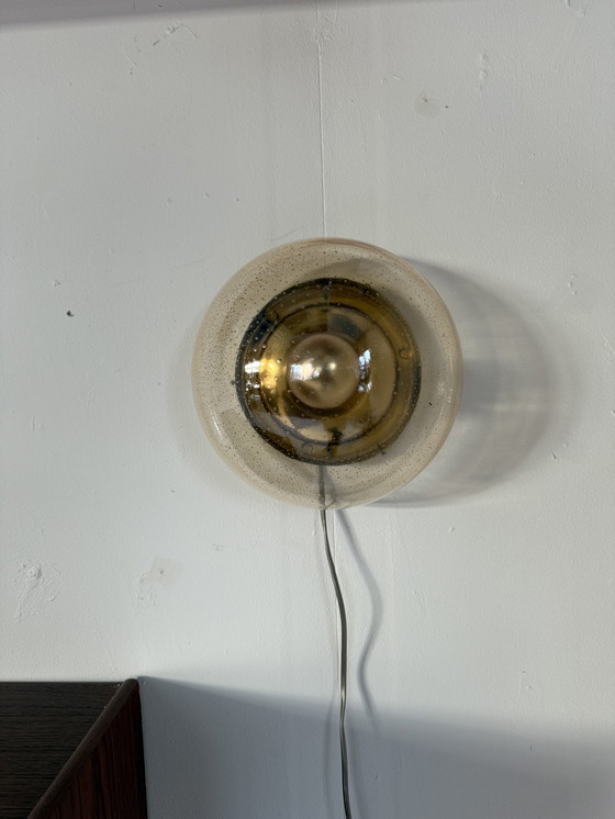 Image 1 of Vintage bubble glass wall lamp, Glashütte Limburg '70