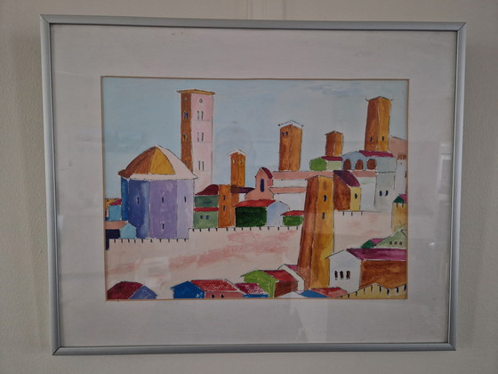 Image 1 of Dipinto acrilico San Gimignano