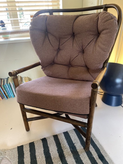 Vintage Rotan Oorfauteuil – Vermoedelijk Rohé