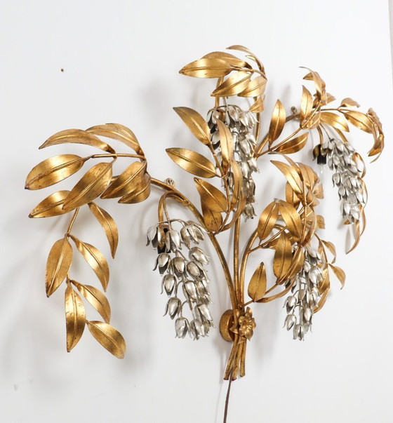 Image 1 of Wall light/wall lamp, 'Pioggia D'oro' by Hans Kögl, Hollywood Regency, Italy, 1970s