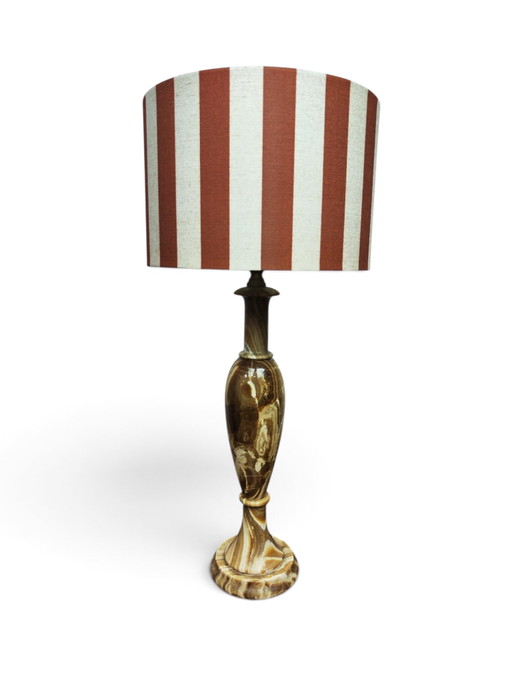 Lampada italiana in onice degli anni '50 – tafellampen, Stone, Textile (photo 2 of 5)