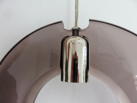 Image 1 of Suspension en plexigas, lucite, de couleur mauve, années 70 80