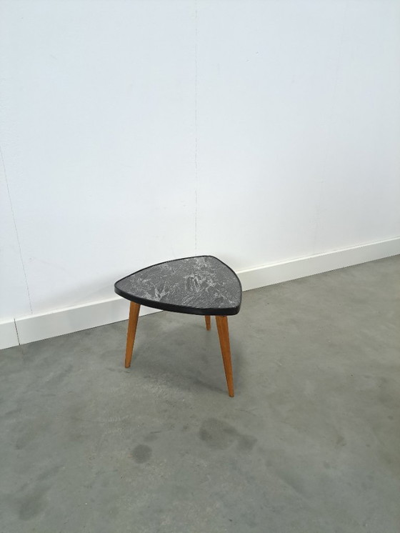 Image 1 of Table d'appoint pour plantes avec plateau en formica imitation marbre noir, n° 27