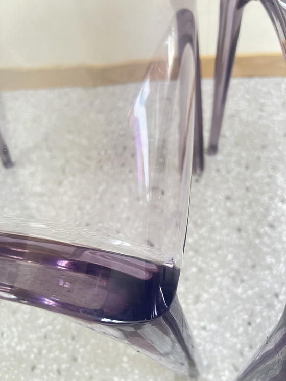 Image 1 of Juego de 4 sillas Casprini de plexiglás morado modelo Tiffany
