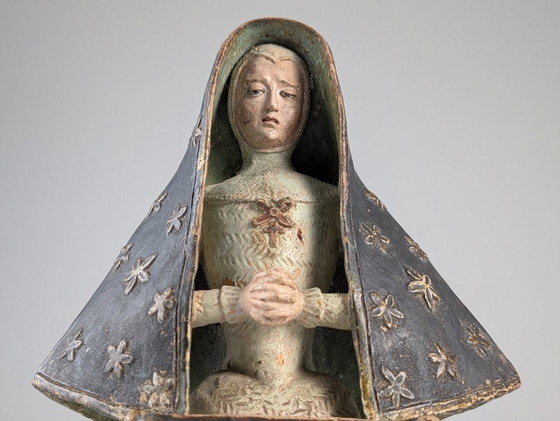 Image 1 of Polychrome Terracotta Mater Dolorosa Sculpture, 18th Century