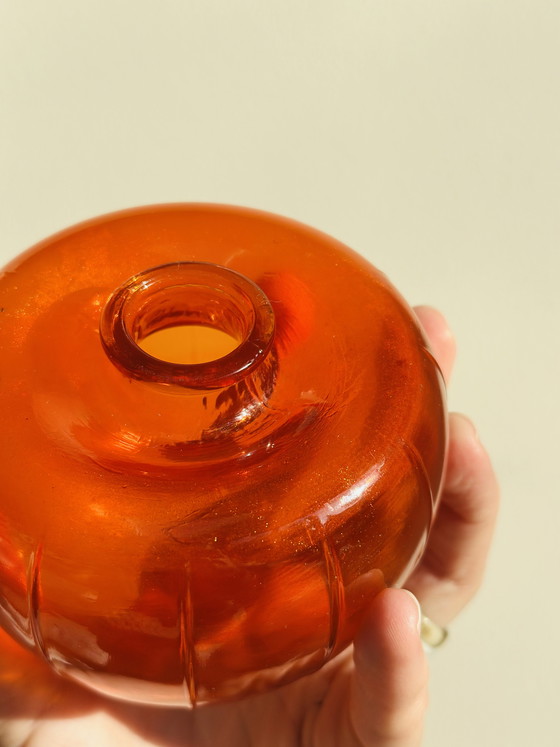 Image 1 of A.D. Copier orange pressed glass vase – Leerdam Glass Factory, ca. 1945 | iconic model