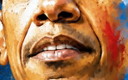Gemälde / "Obama Der Stoff eines Anführers" / (60x60 Cm)