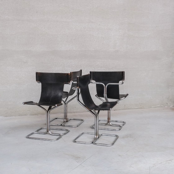 Image 1 of Mid-Century Set of 4 'Topos' Dining Chairs by Gruppo Dam for Busnelli