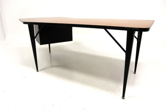 Image 1 of Scrivania scandinava in teak, Lindqvist Stålmöbler, Motala, Svezia, 1950