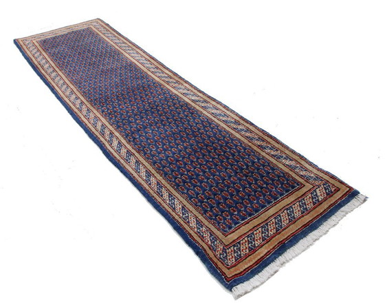 Image 1 of Original Perser Handgeknüfter Sarough Mir Blaue Farbe 310 x 80 cm 