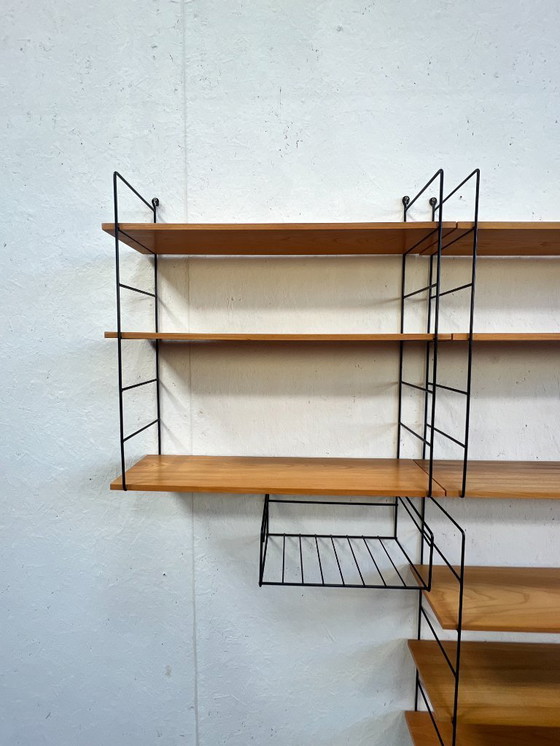 Image 1 of Étagère murale vintage en hêtre / système mural modulaire, Allemagne années 1970