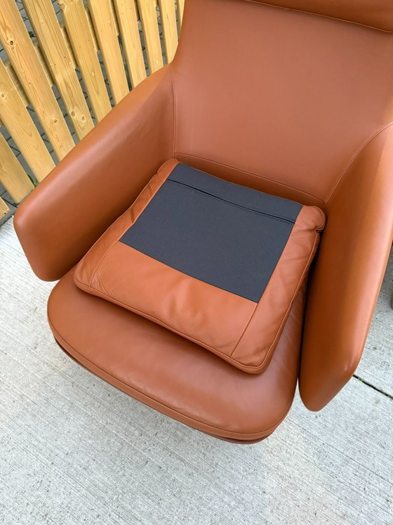 Image 1 of Vitra Grand Relax armchair with ottoman in cognac leather